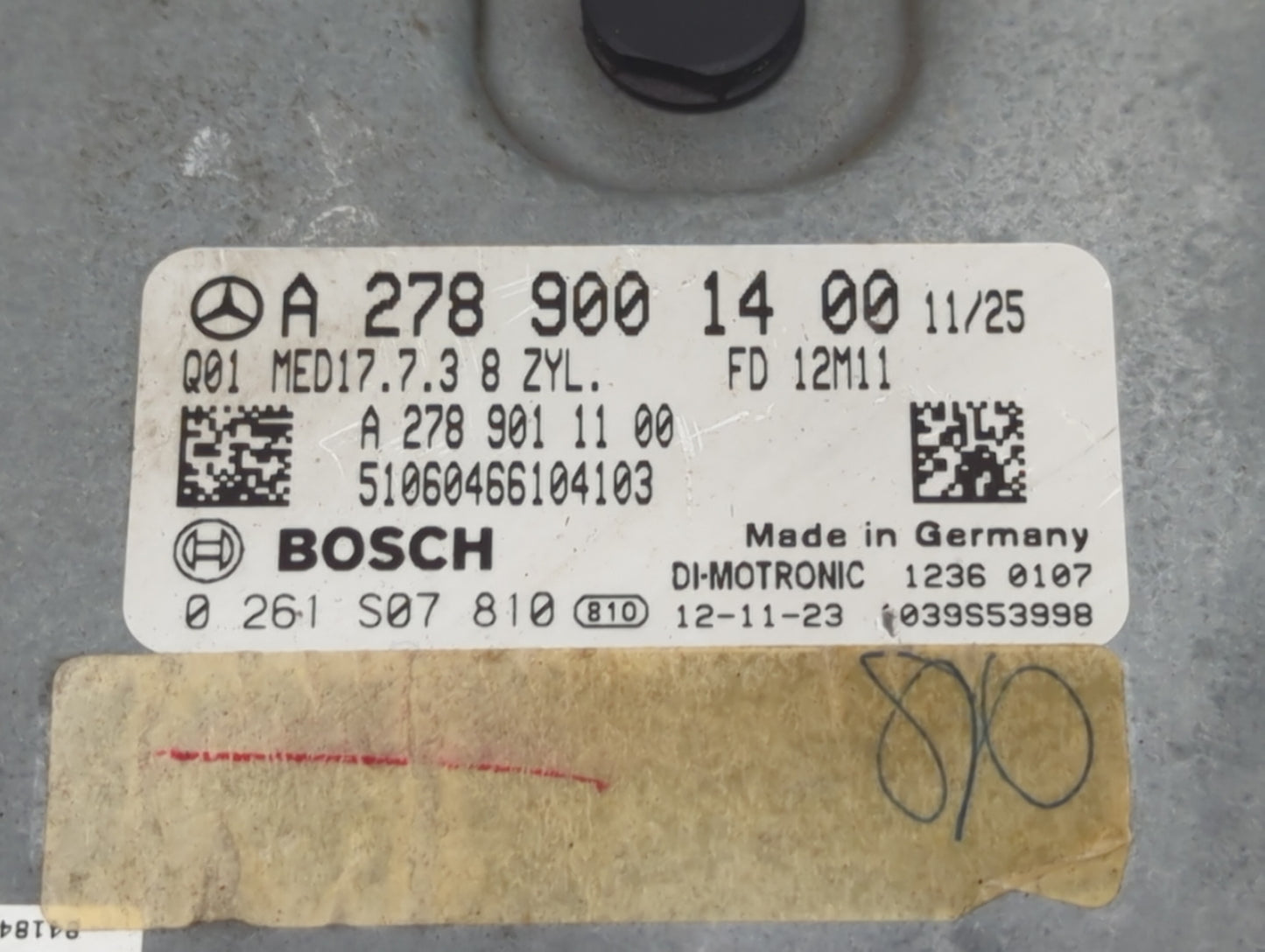 2013 Mercedes-Benz Gl450 PCM Engine Control Computer ECU ECM PCU OEM P/N:A2789001400 A2789011100, 0261S07810 Fits Fits 2014 