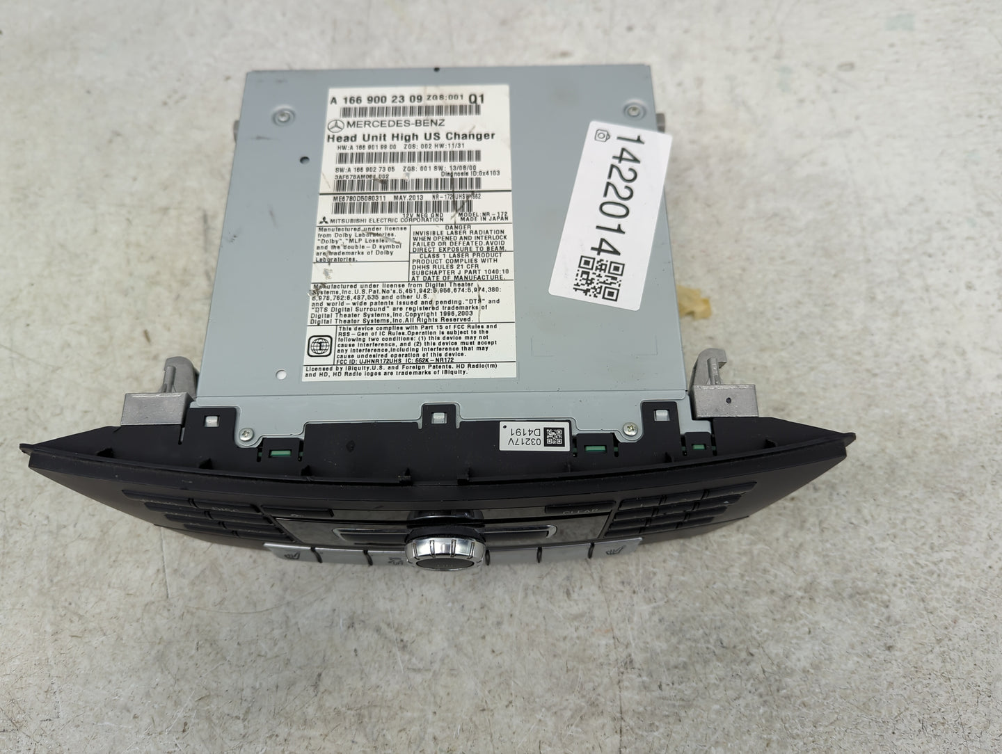 2013 Mercedes-Benz Ml350 Radio AM FM Cd Player Receiver Replacement Fits OEM Used Auto Parts - Oemusedautoparts1.com