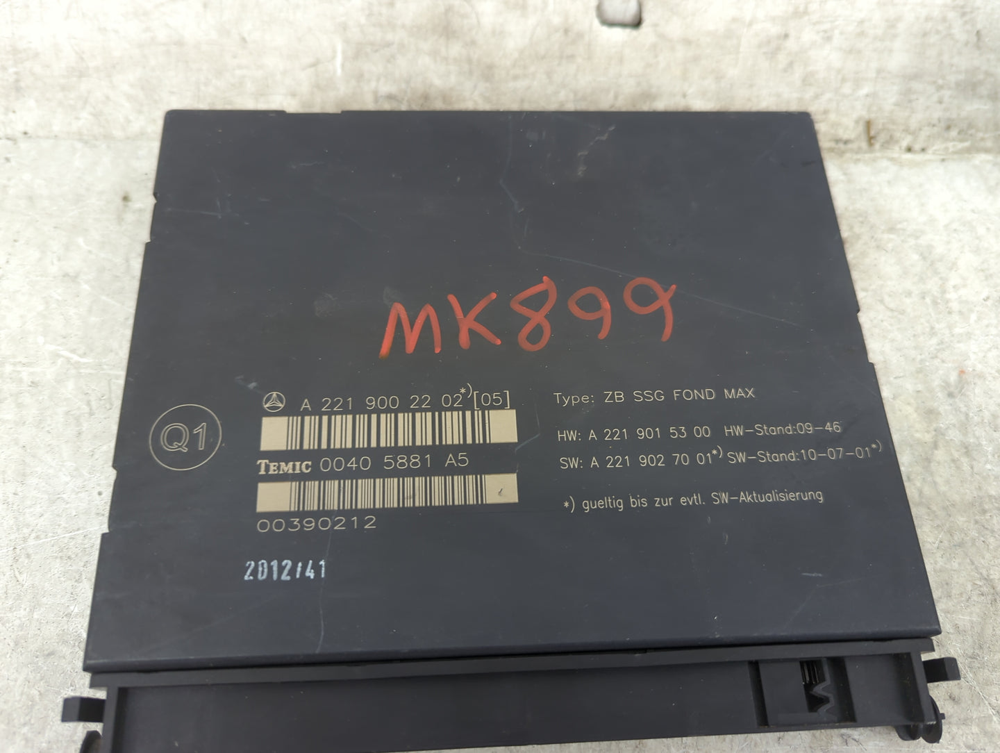 2013 Mercedes-Benz S-Class PCM Engine Control Computer ECU ECM PCU OEM P/N:A2219002202 00405881A5, A2219015300, A2219027001 