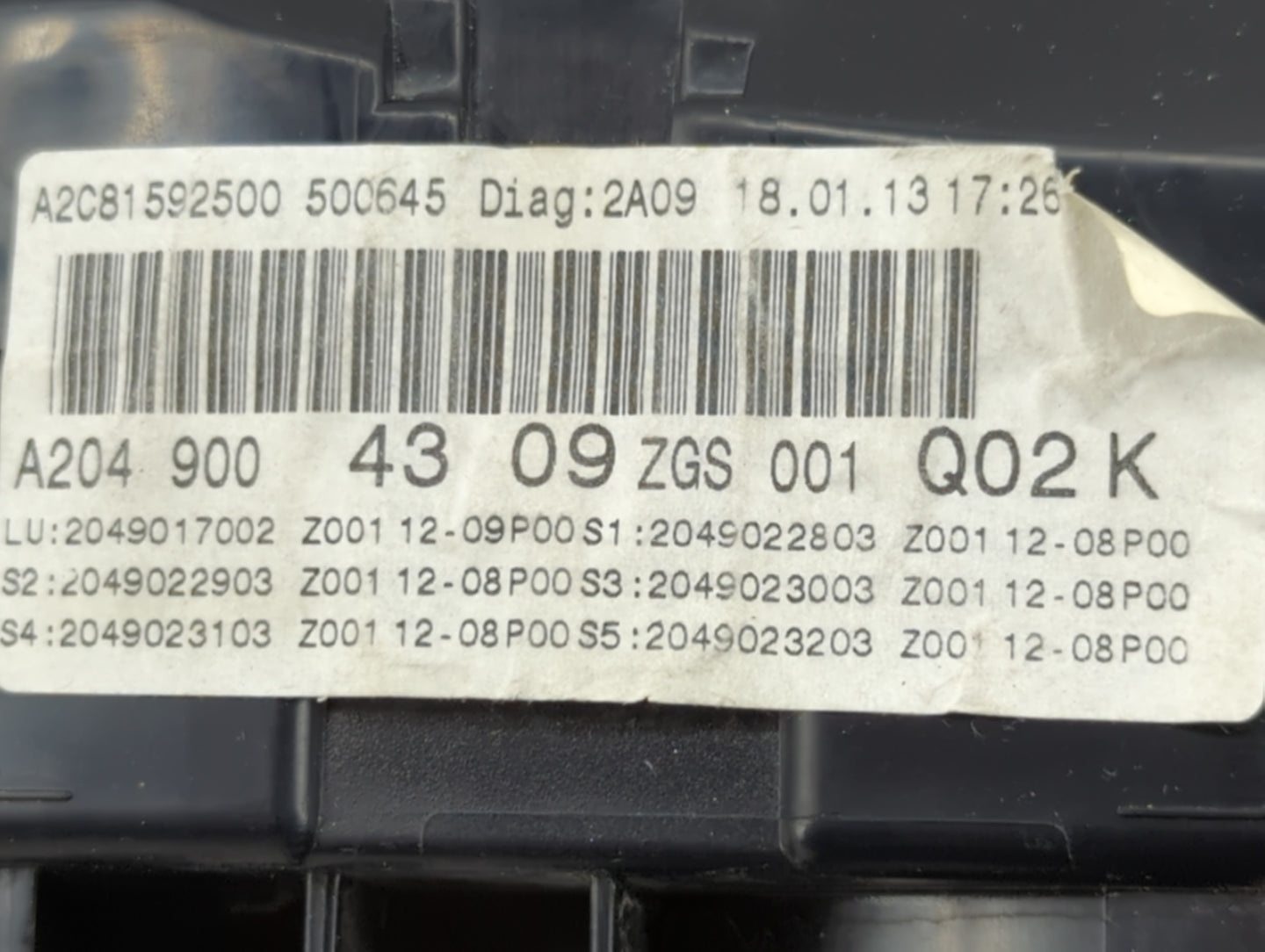2013 Mercedes C-class Speedometer Instrument Cluster Gauges - Oemusedautoparts1.com