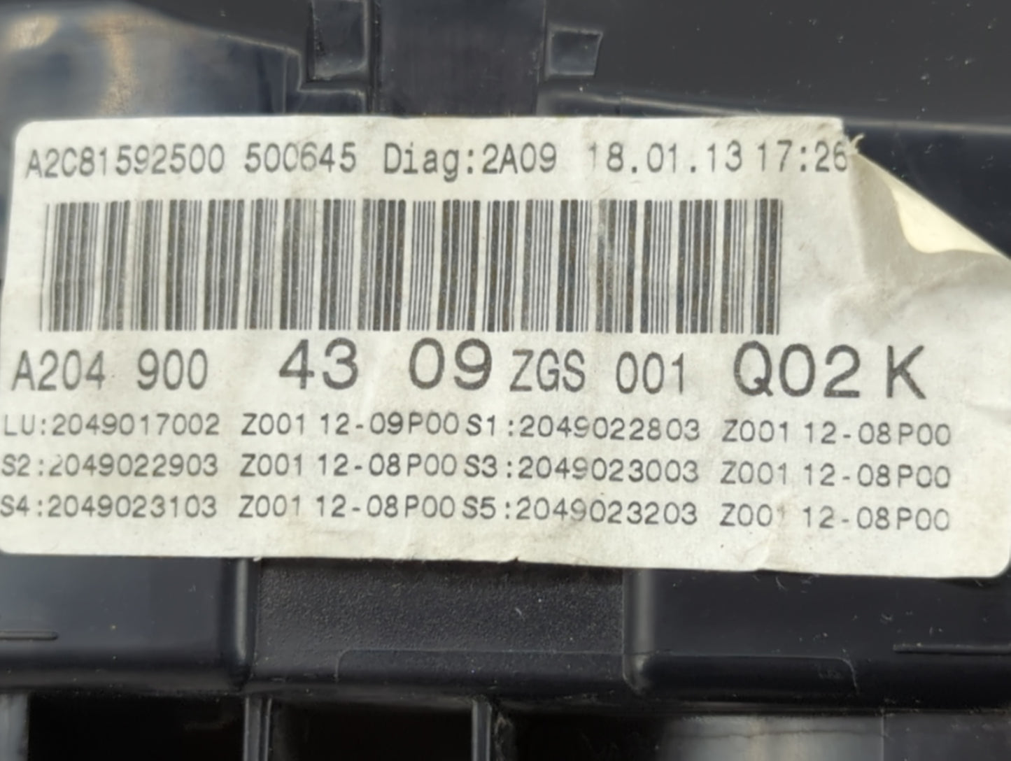 2013 Mercedes C-class Speedometer Instrument Cluster Gauges - Oemusedautoparts1.com