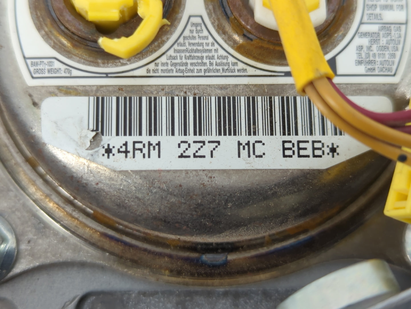 2013 Mercury Milan Air Bag Driver Left Steering Wheel Mounted P/N:4RM 2Z7 MC BEB Fits Fits 2008 2009 2010 2011 2012 2014 OEM