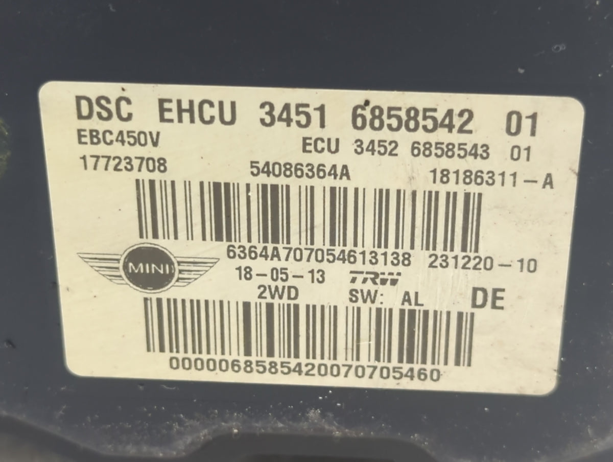 2012-2013 Mini Cooper Anti-Lock Brake ABS Pump Module Actuator OEM P/N:54086364A Fits Fits 2012 2013 OEM Used Auto Parts - O