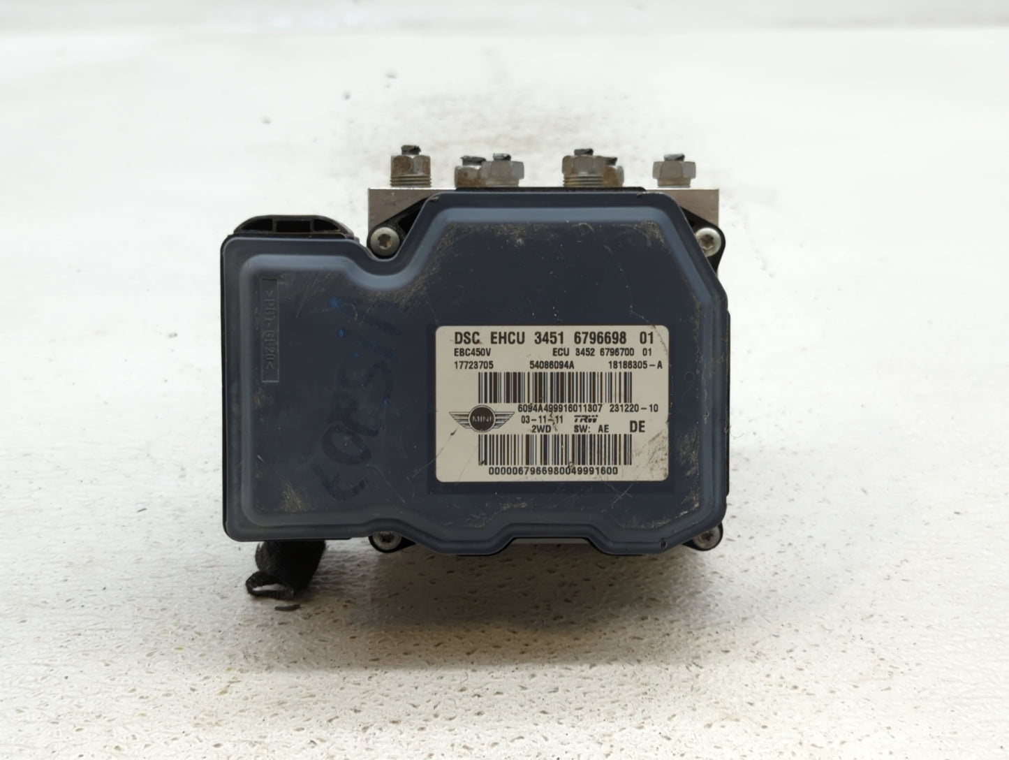 2012-2013 Mini Cooper ABS Pump Control Module Replacement P/N:3451 9807162 3451 6796698, 3451 6858542, 6858542 Fits Fits 201