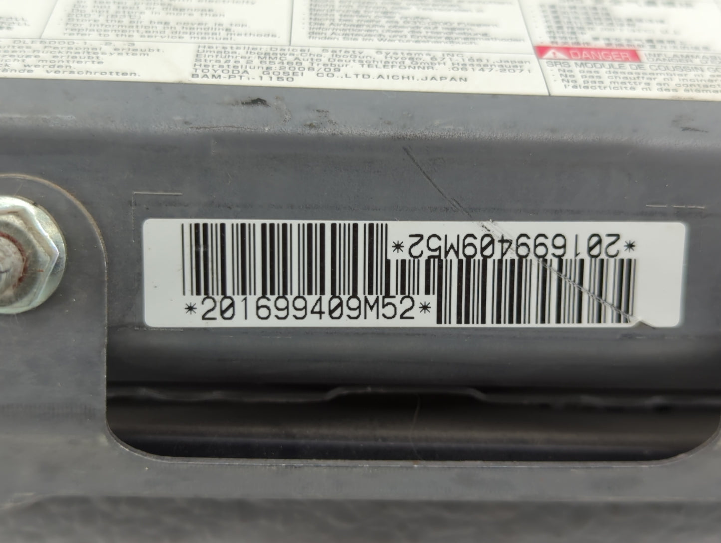2013 Mitsubishi Lancer Air Bag Passenger Right Dashboard Oem Black - Oemusedautoparts1.com
