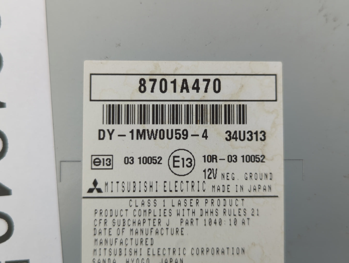 2008-2013 Mitsubishi Outlander Am Fm Cd Player Radio Receiver - Oemusedautoparts1.com