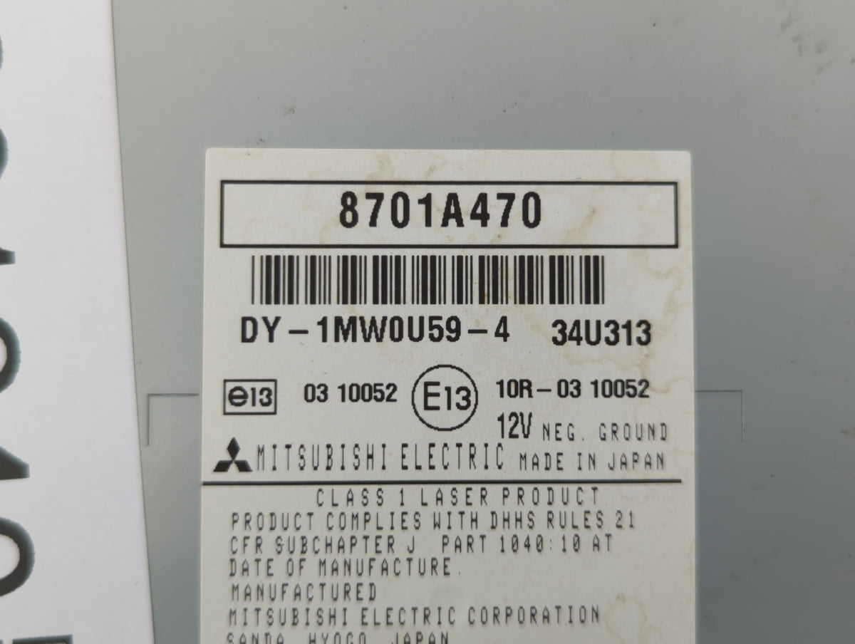 2008-2013 Mitsubishi Outlander Am Fm Cd Player Radio Receiver 381240 - Oemusedautoparts1.com