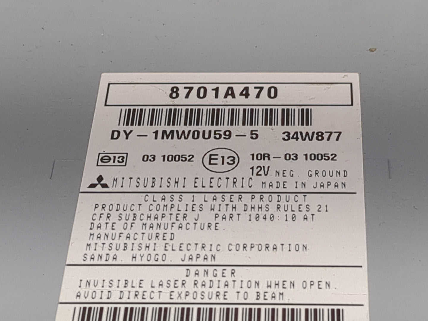 2011-2013 Mitsubishi Outlander Sport Radio AM FM Cd Player Receiver Replacement P/N:8701A470 DY-1MW0U59-5 Fits OEM Used Auto