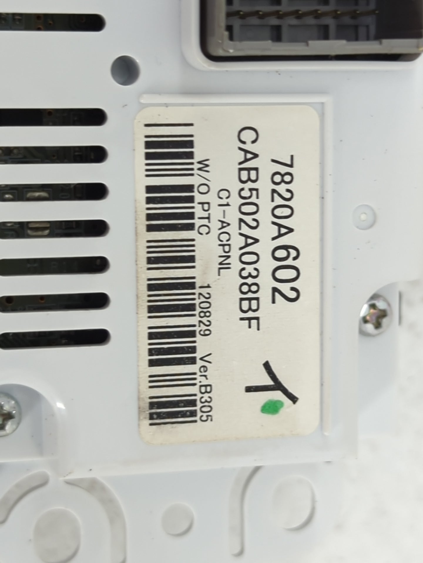 2013-2017 Mitsubishi Outlander Sport Climate Control Module Temperature AC/Heater Replacement P/N:7820A602 CAB502A038BF Fits