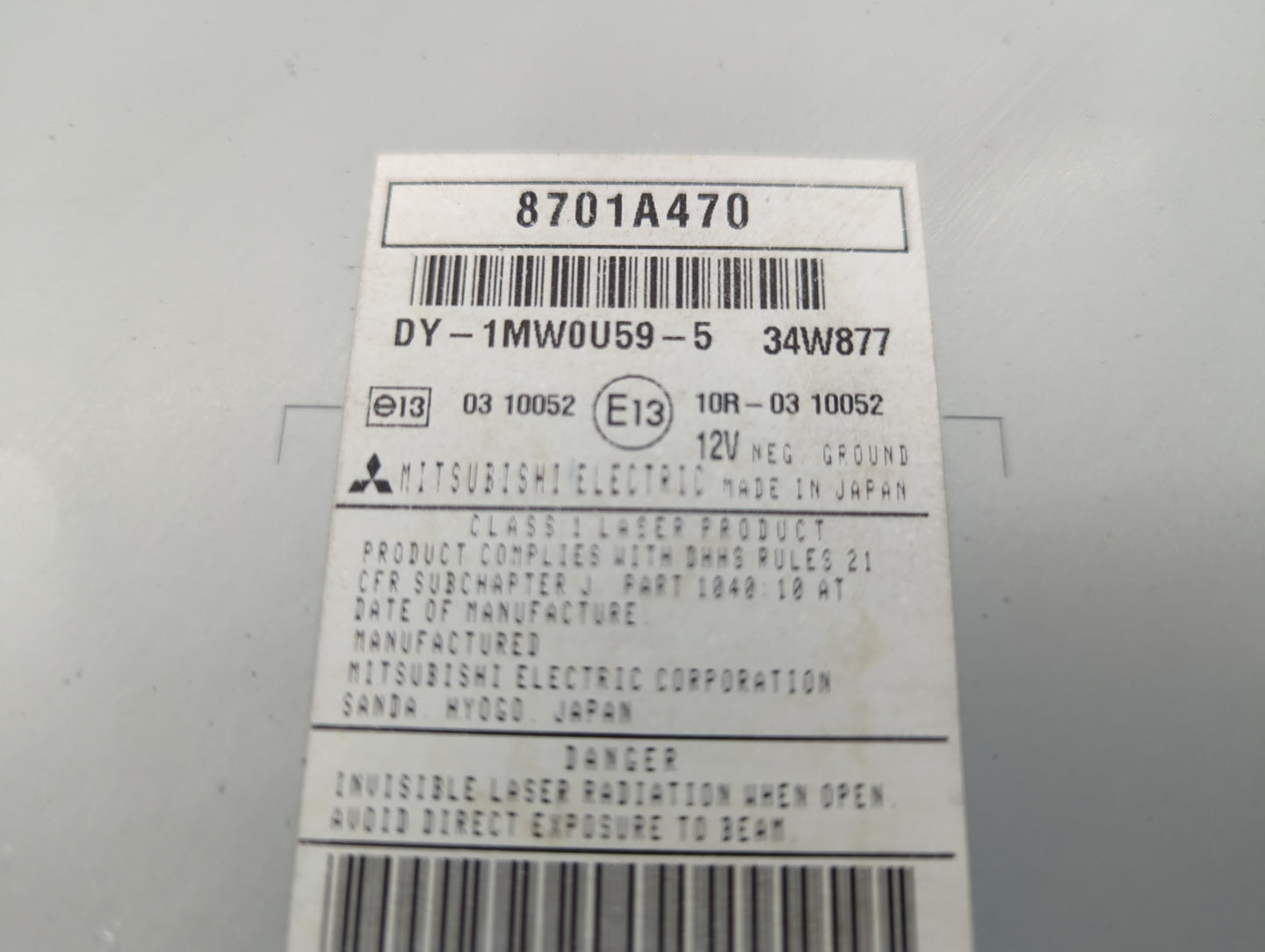 2011-2013 Mitsubishi Outlander Sport Am Fm Cd Player Radio Receiver - Oemusedautoparts1.com