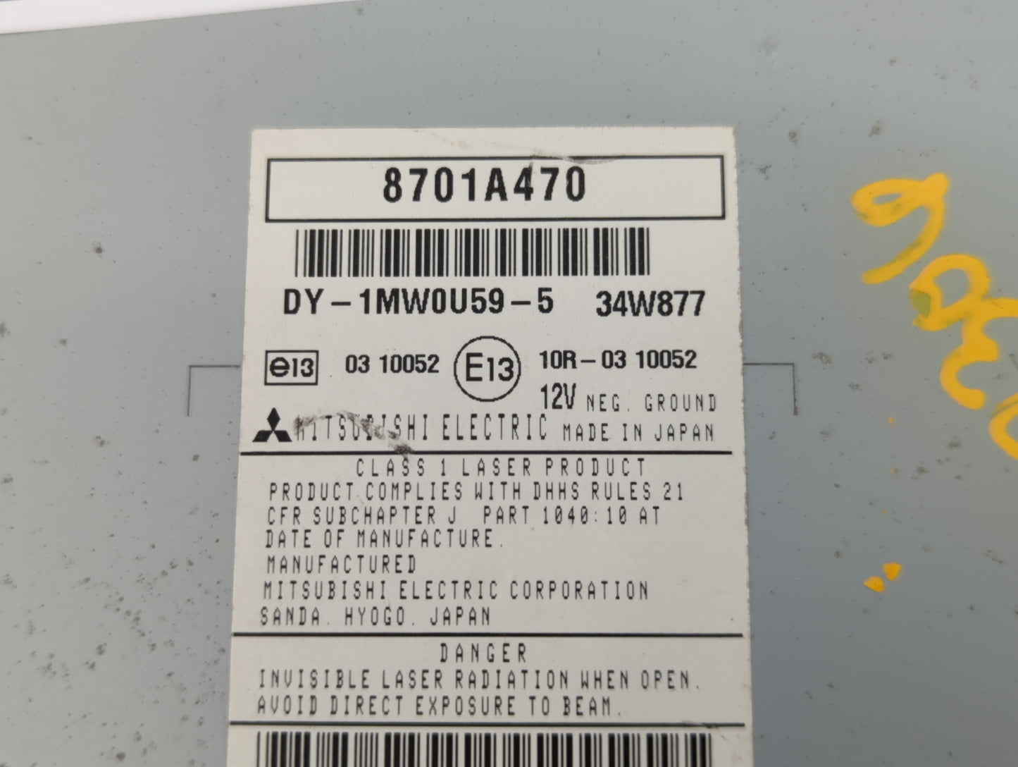 2011-2013 Mitsubishi Outlander Sport Radio AM FM Cd Player Receiver Replacement P/N:8701A470 Fits OEM Used Auto Parts - Oemu