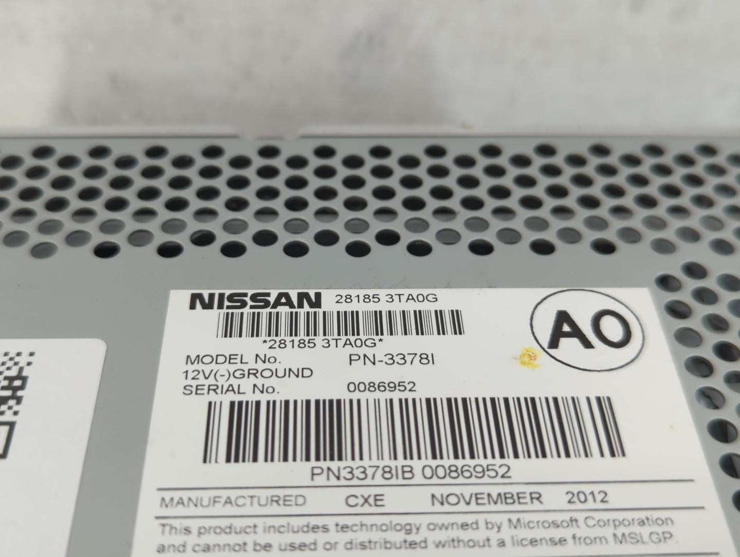 2013-2015 Nissan Altima Radio AM FM Cd Player Receiver Replacement P/N:28185 3TA0G Fits Fits 2013 2014 2015 OEM Used Auto Pa