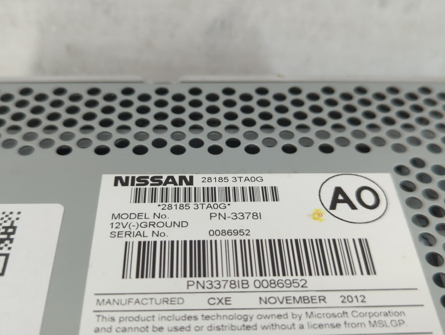 2013-2015 Nissan Altima Radio AM FM Cd Player Receiver Replacement P/N:28185 3TA0G Fits Fits 2013 2014 2015 OEM Used Auto Pa