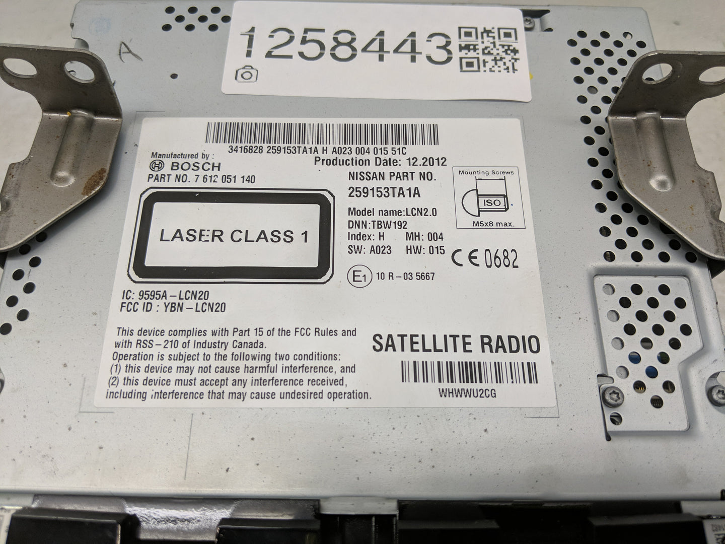 2013-2014 Nissan Altima Radio AM FM Cd Player Receiver Replacement P/N:259153TA1A Fits Fits 2013 2014 OEM Used Auto Parts - 