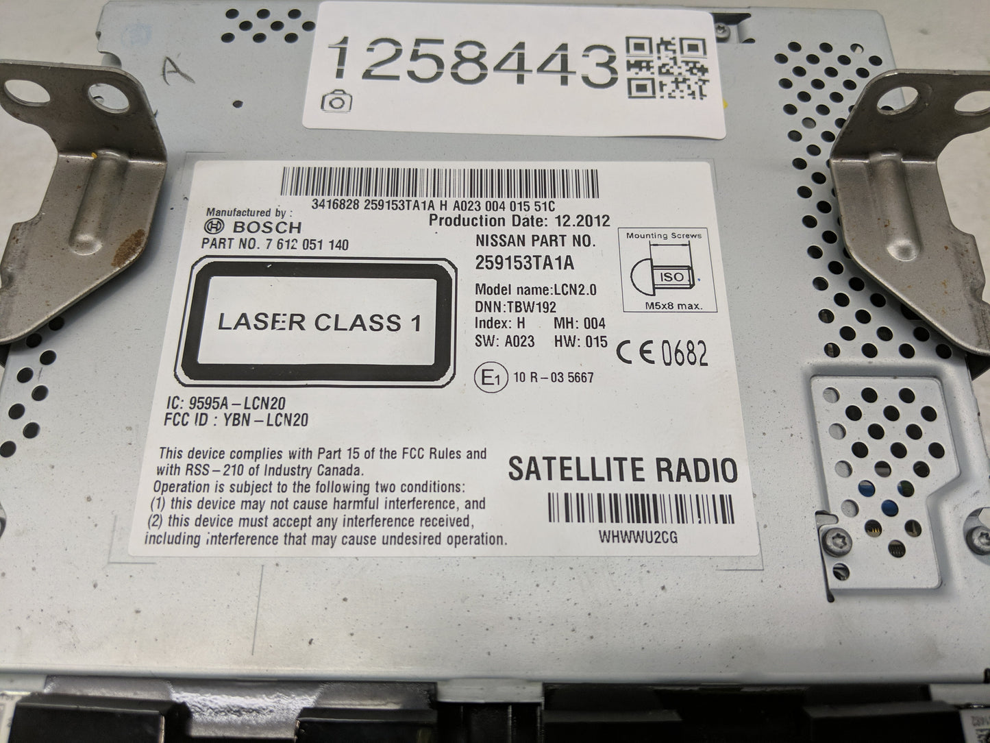2013-2014 Nissan Altima Radio AM FM Cd Player Receiver Replacement P/N:259153TA1A Fits Fits 2013 2014 OEM Used Auto Parts - 