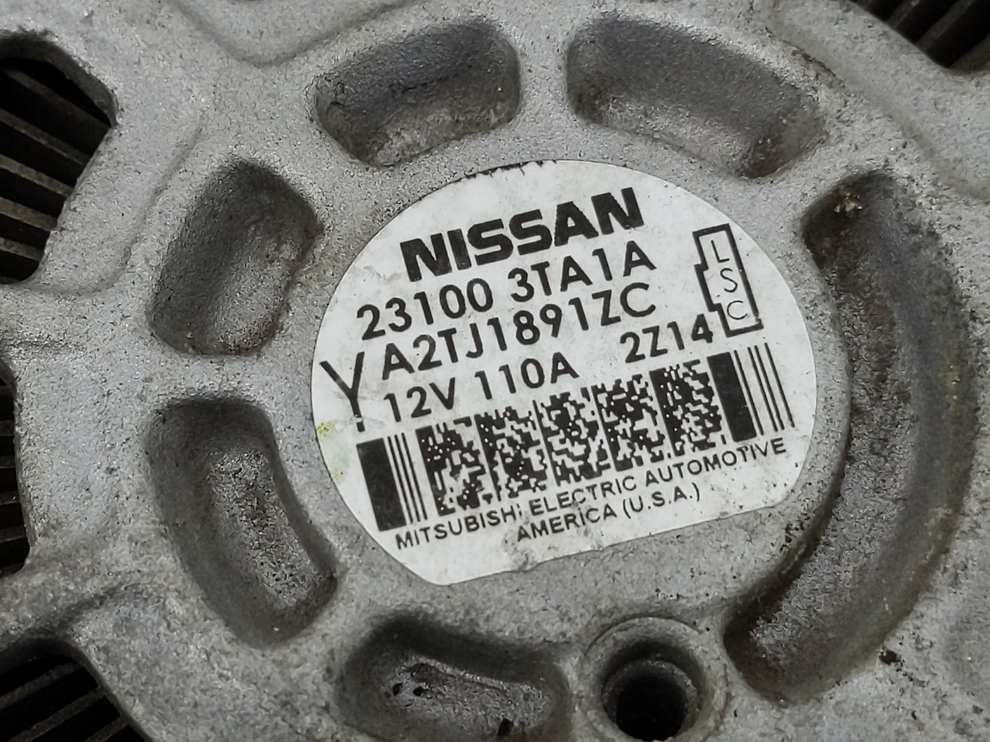 2013-2017 Nissan Altima Alternator Replacement Generator Charging Assembly Engine OEM P/N:23100 3TA1A Fits OEM Used Auto Par