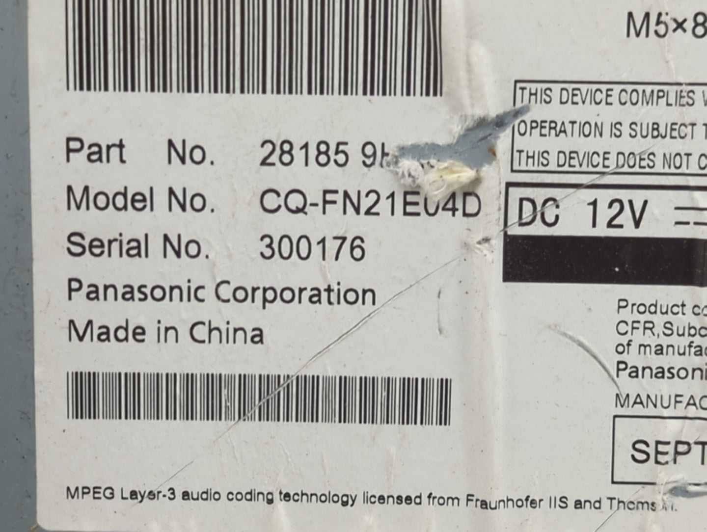 2010-2013 Nissan Altima Radio AM FM Cd Player Receiver Replacement Fits Fits 2010 2011 2012 2013 OEM Used Auto Parts - Oemus