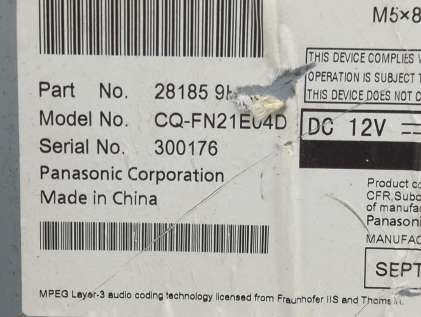 2010-2013 Nissan Altima Radio AM FM Cd Player Receiver Replacement Fits Fits 2010 2011 2012 2013 OEM Used Auto Parts - Oemus