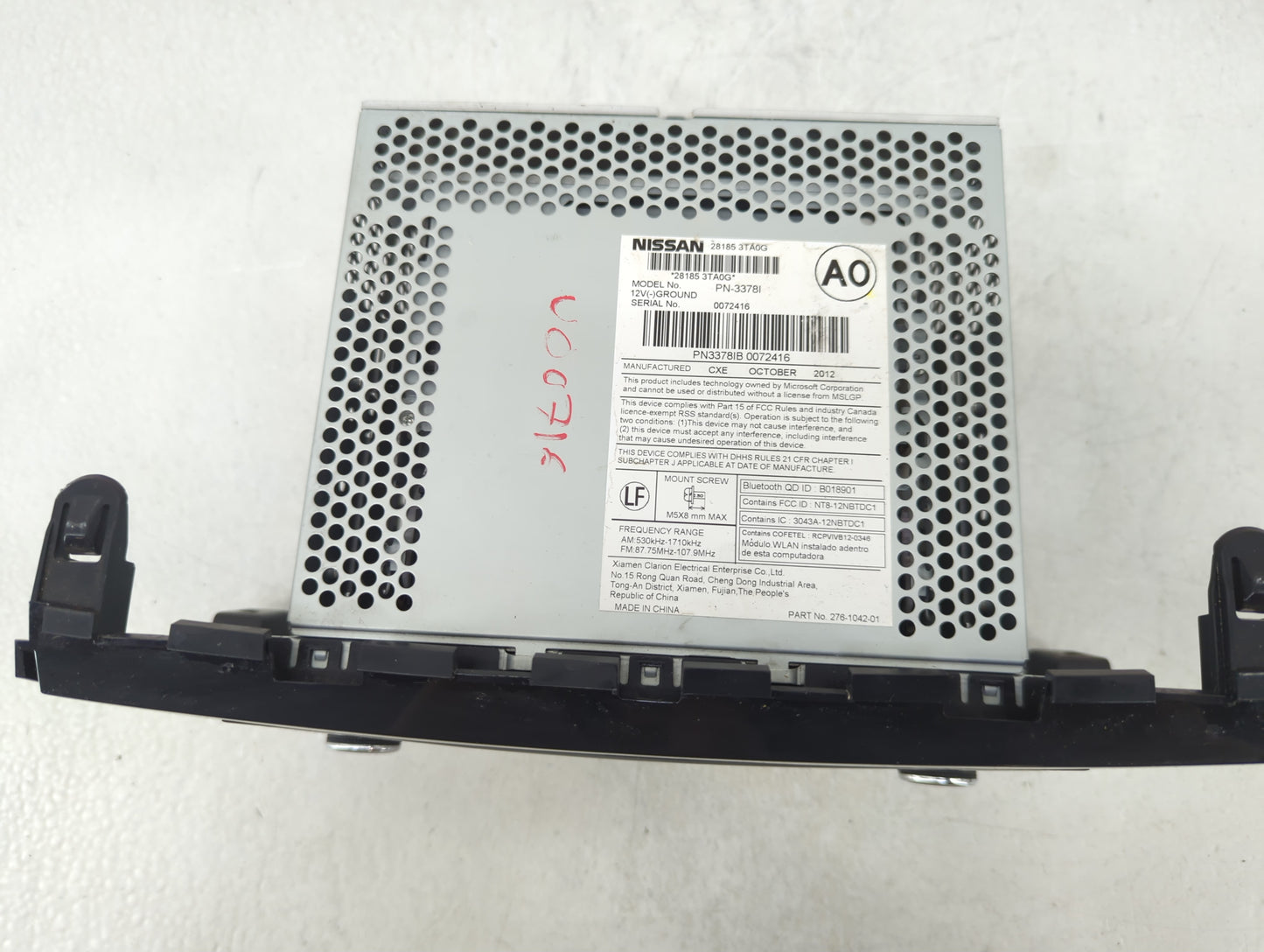2013-2015 Nissan Altima Radio AM FM Cd Player Receiver Replacement P/N:28185-3TA0G Fits Fits 2013 2014 2015 OEM Used Auto Pa
