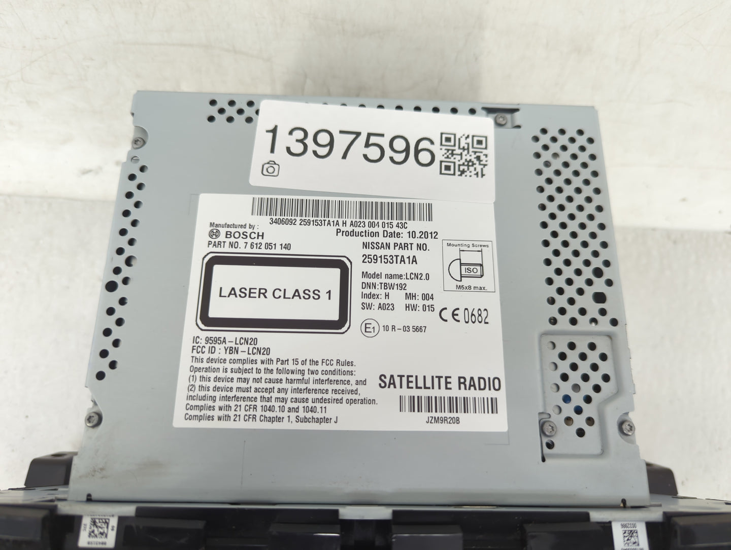 2013-2014 Nissan Altima Radio AM FM Cd Player Receiver Replacement P/N:259153TA1A Fits Fits 2013 2014 OEM Used Auto Parts - 