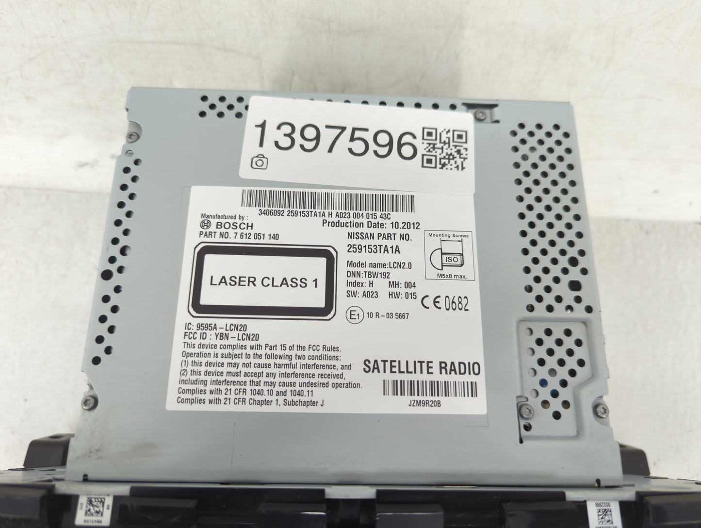2013-2014 Nissan Altima Radio AM FM Cd Player Receiver Replacement P/N:259153TA1A Fits Fits 2013 2014 OEM Used Auto Parts - 