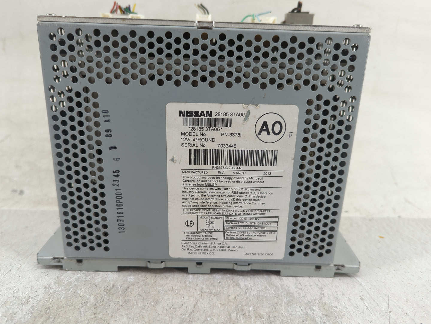 2013-2015 Nissan Altima Radio AM FM Cd Player Receiver Replacement P/N:28185 3TA0G Fits Fits 2013 2014 2015 OEM Used Auto Pa