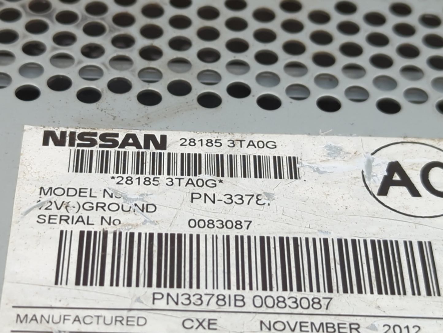 2013-2015 Nissan Altima Radio AM FM Cd Player Receiver Replacement P/N:28185 3TA0G PN-3378, PN3378IB Fits Fits 2013 2014 201