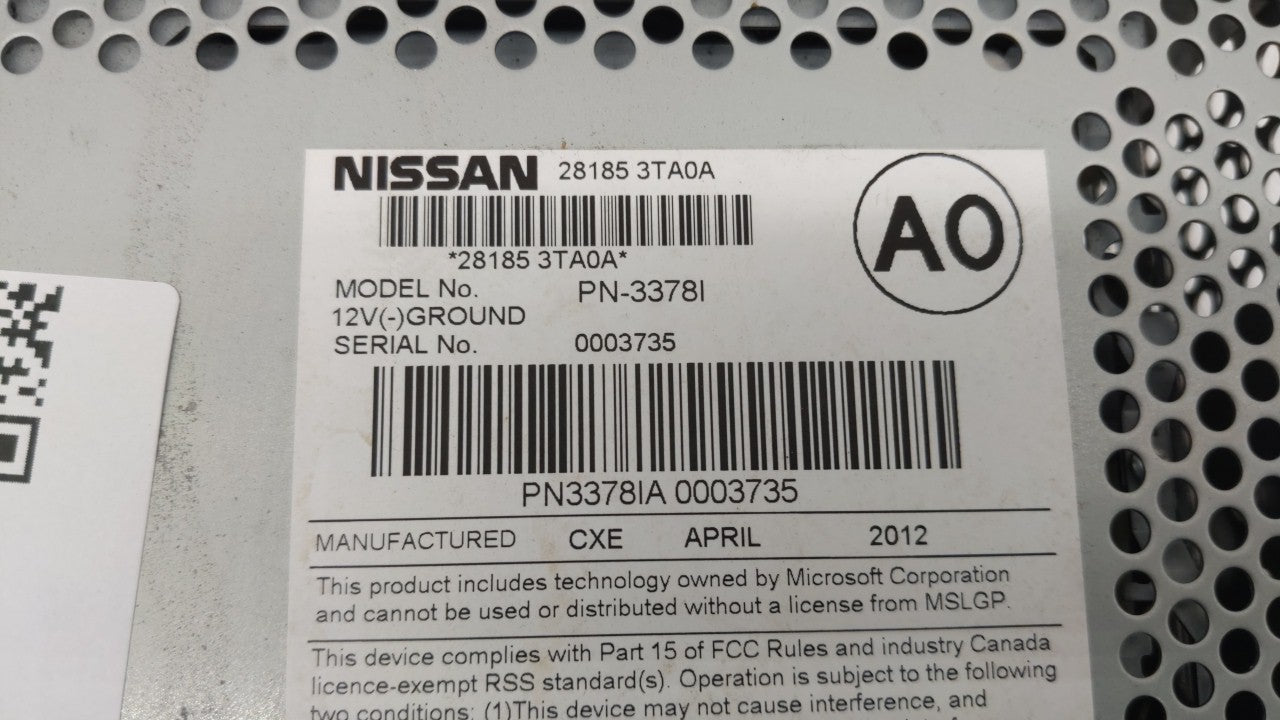 2013-2015 Nissan Altima Am Fm Cd Player Radio Receiver - Oemusedautoparts1.com