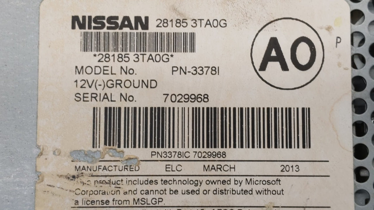 2013-2015 Nissan Altima Am Fm Cd Player Radio Receiver 219923 - Oemusedautoparts1.com