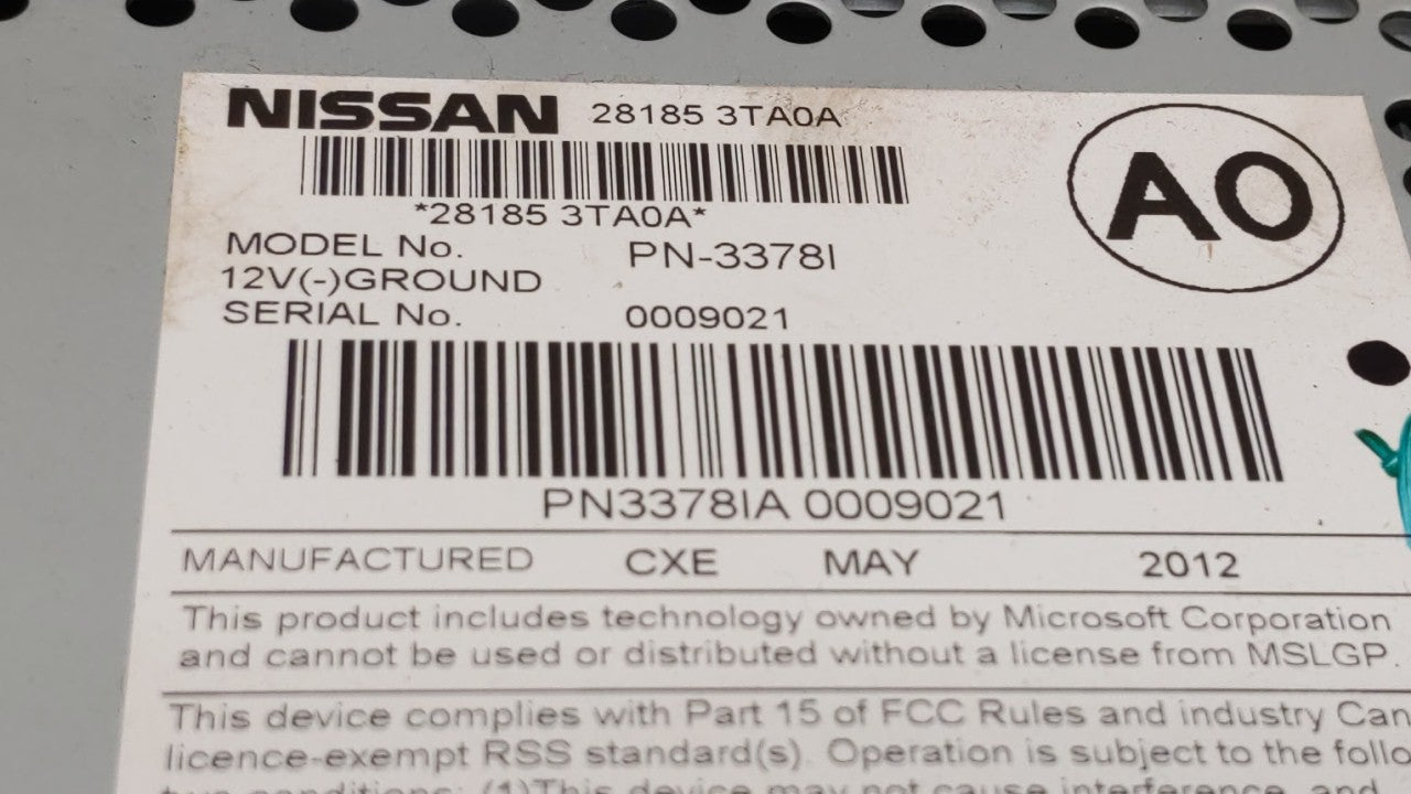 2013-2015 Nissan Altima Am Fm Cd Player Radio Receiver - Oemusedautoparts1.com
