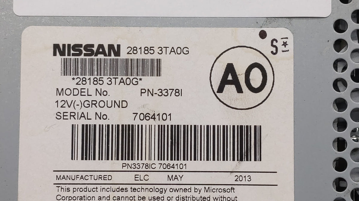 2013-2015 Nissan Altima Am Fm Cd Player Radio Receiver 298194 - Oemusedautoparts1.com