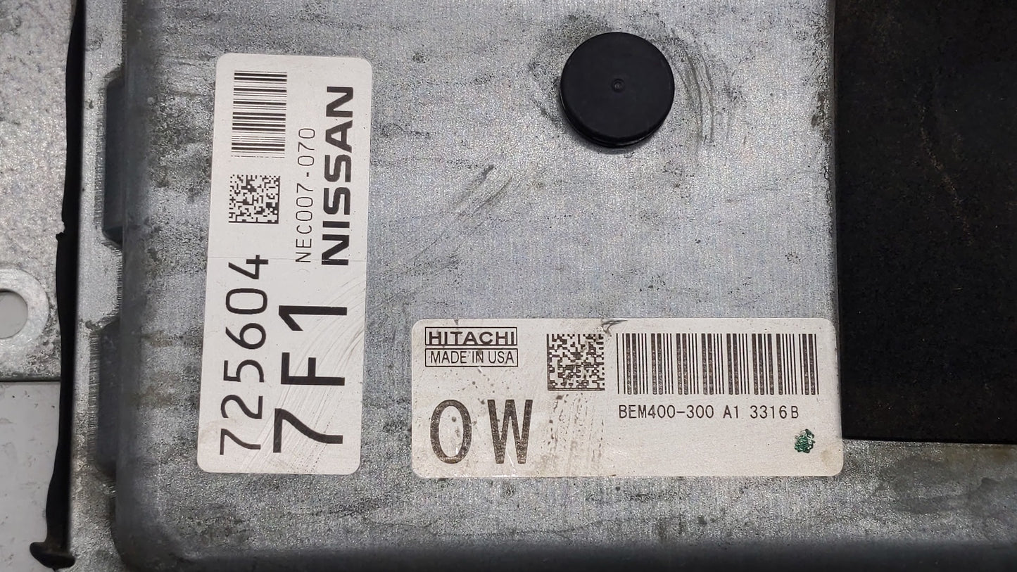 2013-2014 Nissan Altima PCM Engine Control Computer ECU ECM PCU OEM P/N:BEM400-300 A1 NEC012-036 Fits Fits 2013 2014 OEM Use