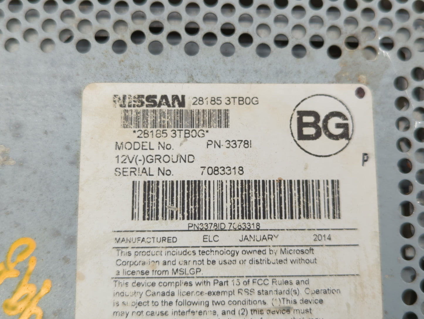 2013-2015 Nissan Altima Radio AM FM Cd Player Receiver Replacement P/N:28185 3TA0G 28185 3TB0G Fits Fits 2013 2014 2015 OEM 