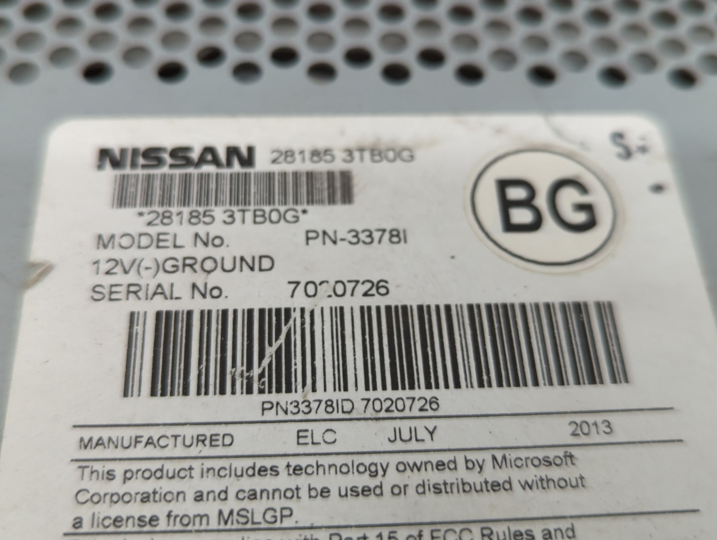 2013-2015 Nissan Altima Radio AM FM Cd Player Receiver Replacement P/N:28185 3TA0G 28185 3TB0G Fits Fits 2013 2014 2015 OEM 