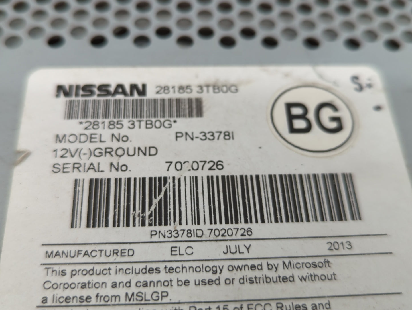 2013-2015 Nissan Altima Radio AM FM Cd Player Receiver Replacement P/N:28185 3TA0G 28185 3TB0G Fits Fits 2013 2014 2015 OEM 