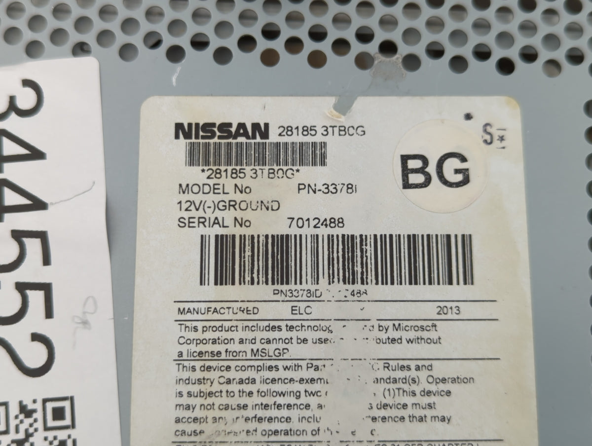 2013-2015 Nissan Altima Am Fm Cd Player Radio Receiver 344552 - Oemusedautoparts1.com