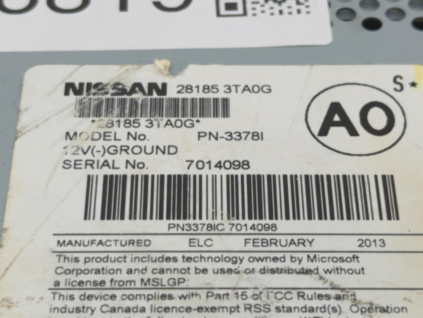 2013-2015 Nissan Altima Am Fm Cd Player Radio Receiver - Oemusedautoparts1.com