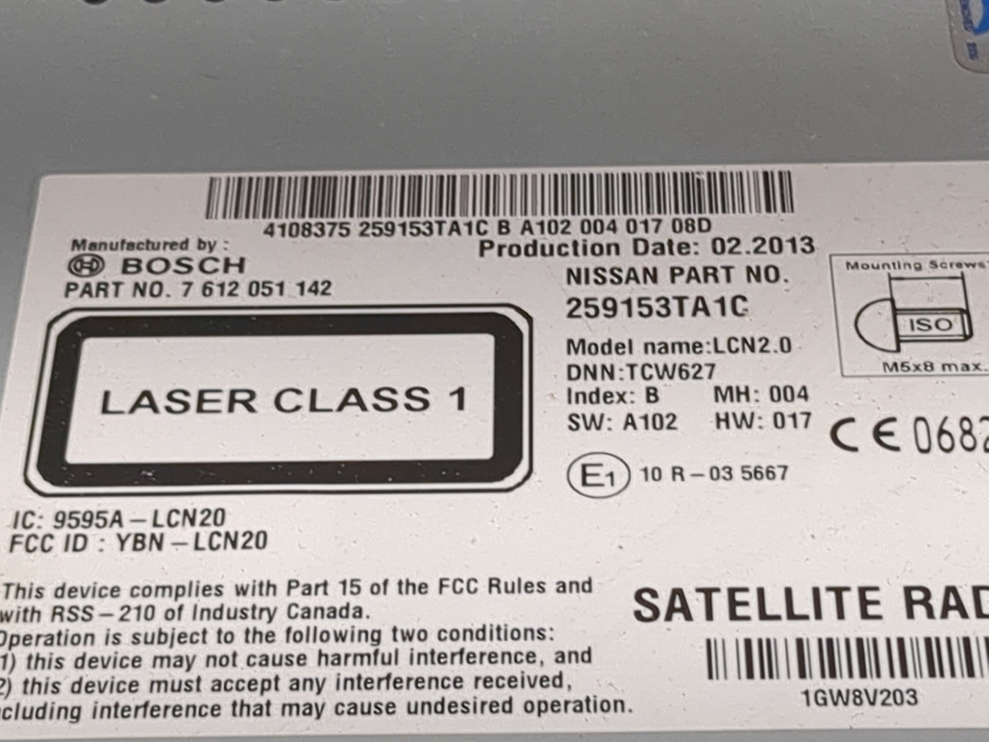2013-2014 Nissan Altima Radio AM FM Cd Player Receiver Replacement P/N:259153TA1C 7612051142, YBN-LCN20 Fits Fits 2013 2014 