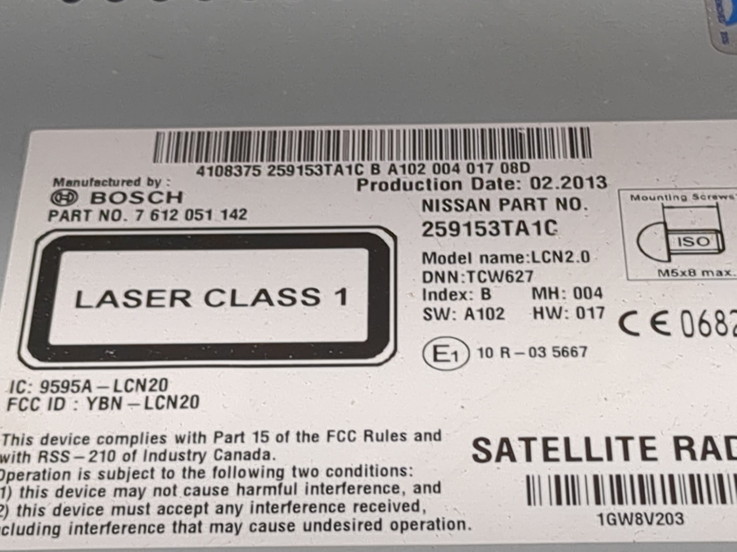 2013-2014 Nissan Altima Radio AM FM Cd Player Receiver Replacement P/N:259153TA1C 7612051142, YBN-LCN20 Fits Fits 2013 2014 
