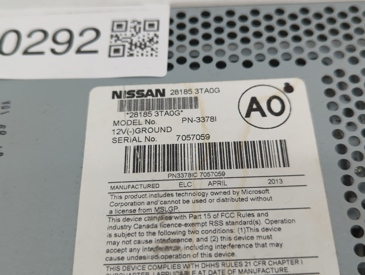 2013-2015 Nissan Altima Am Fm Cd Player Radio Receiver 530292 - Oemusedautoparts1.com