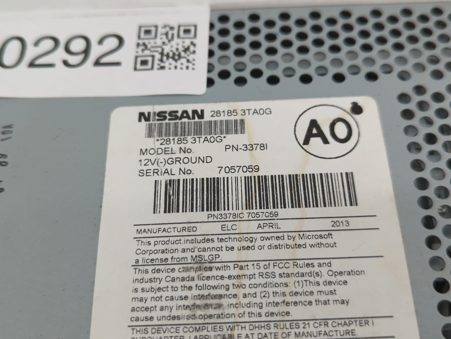 2013-2015 Nissan Altima Am Fm Cd Player Radio Receiver - Oemusedautoparts1.com