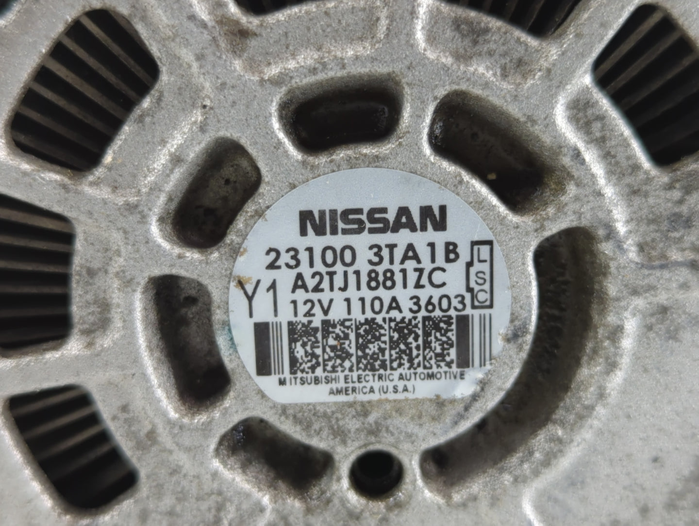 2013-2017 Nissan Altima Alternator Replacement Generator Charging Assembly Engine OEM P/N:23100 3TA1B Fits OEM Used Auto Par