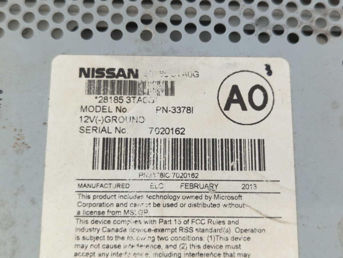 2013-2015 Nissan Altima Am Fm Cd Player Radio Receiver 663255 - Oemusedautoparts1.com