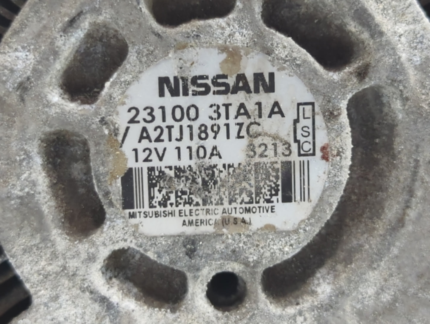 2013-2017 Nissan Altima Alternator Replacement Generator Charging Assembly Engine OEM P/N:23100 3TA1A Fits OEM Used Auto Par