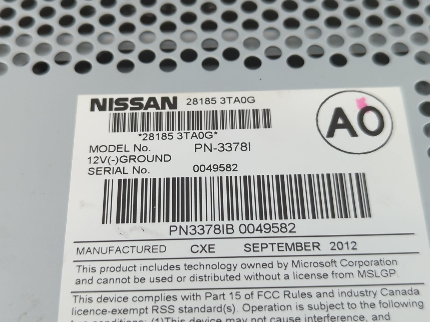 2013-2015 Nissan Altima Am Fm Cd Player Radio Receiver - Oemusedautoparts1.com