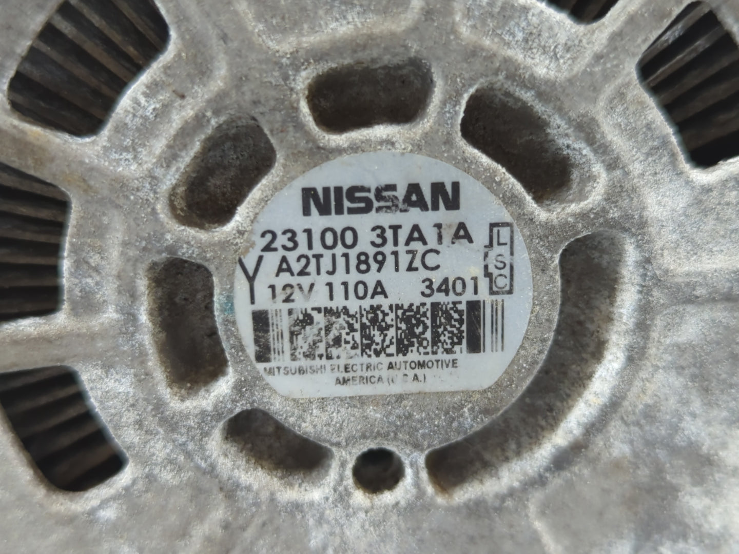 2013-2017 Nissan Altima Alternator Replacement Generator Charging Assembly Engine OEM P/N:23100 3TATA Fits OEM Used Auto Par