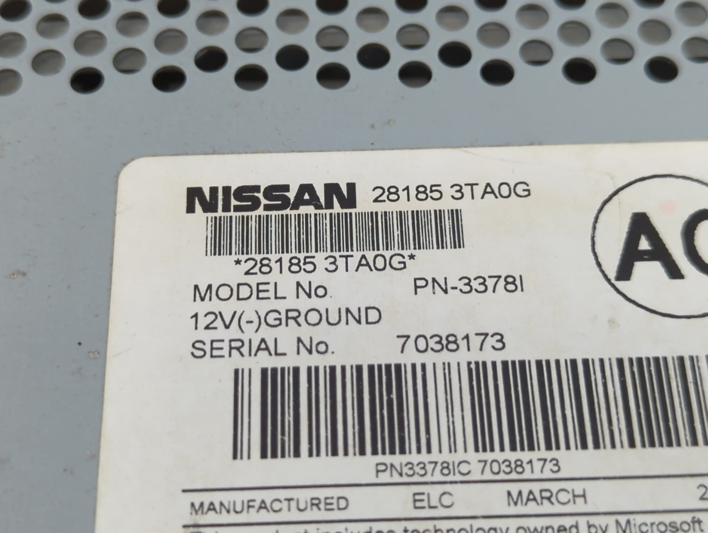 2013-2015 Nissan Altima Am Fm Cd Player Radio Receiver - Oemusedautoparts1.com