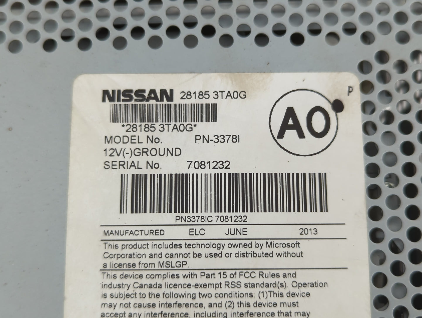 2013-2015 Nissan Altima Am Fm Cd Player Radio Receiver - Oemusedautoparts1.com
