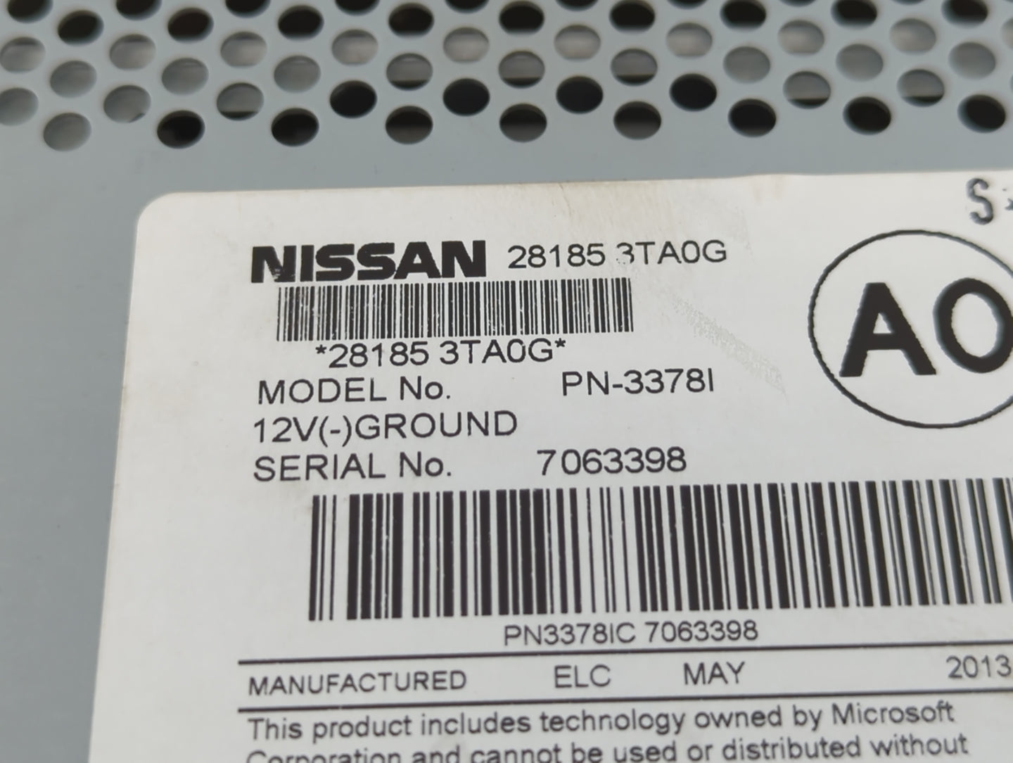2013-2015 Nissan Altima Am Fm Cd Player Radio Receiver - Oemusedautoparts1.com