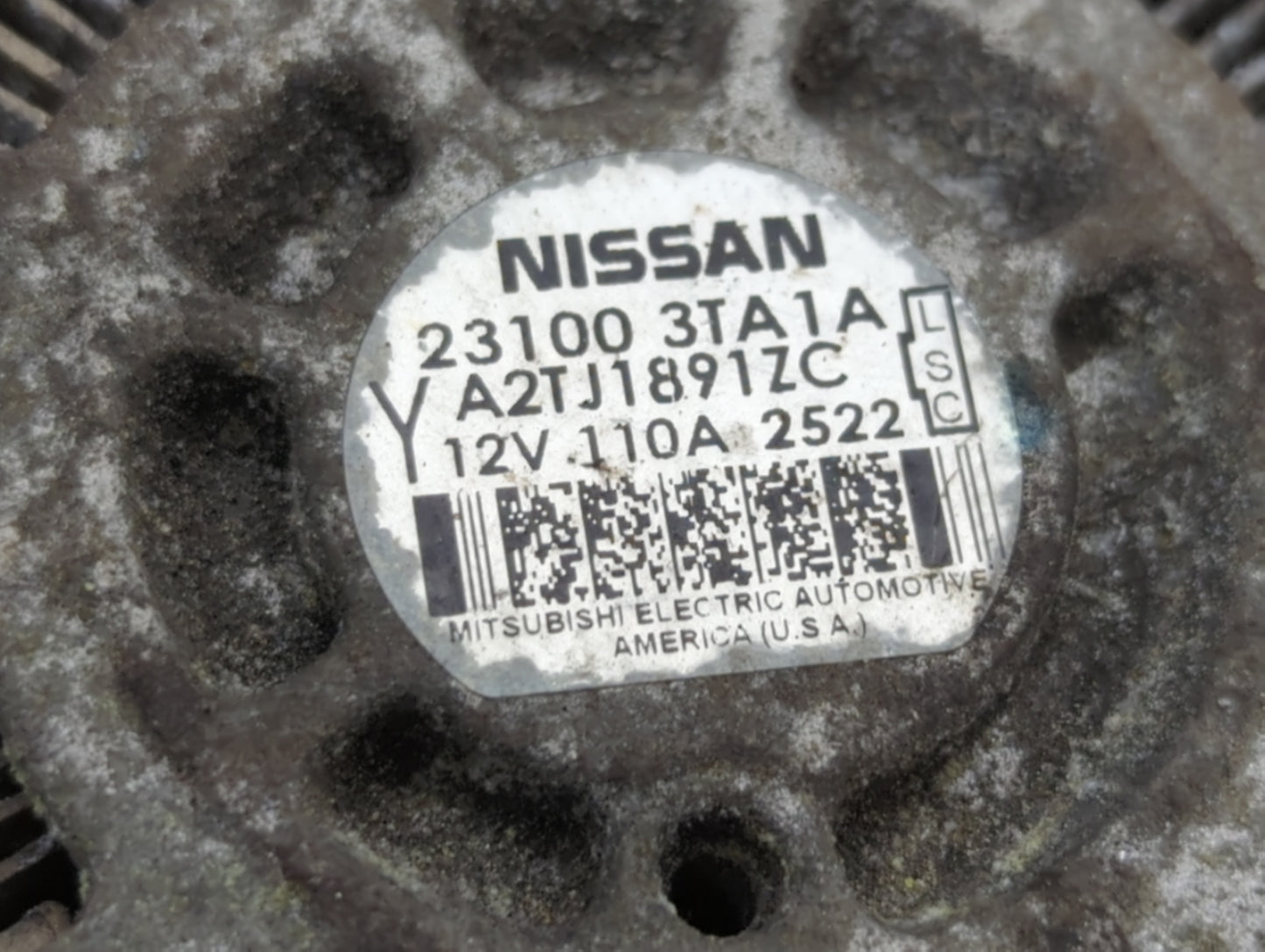 2013-2017 Nissan Altima Alternator Replacement Generator Charging Assembly Engine OEM P/N:23100 3TA1A Fits OEM Used Auto Par